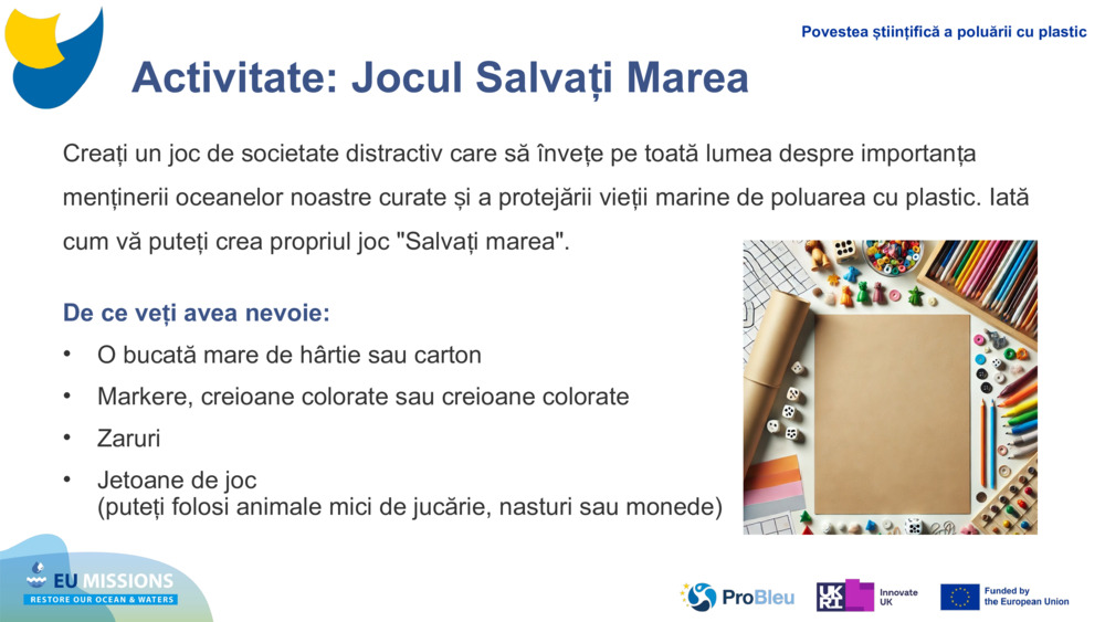 Activitate: Jocul Salvați Marea