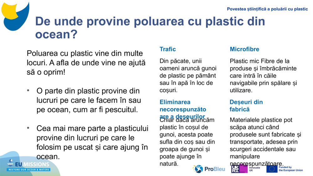 Poluarea cu plastic vine din multe locuri. A afla de unde vine ne ajută să o oprim!
