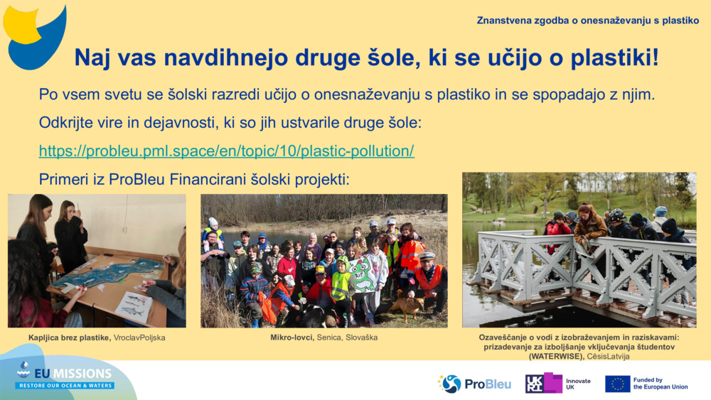 Naj vas navdihnejo druge šole, ki se učijo o plastiki!