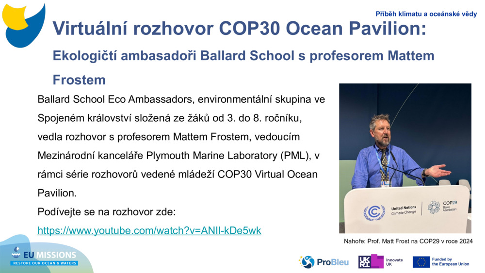 Virtuální rozhovor COP30 Ocean Pavilion: 