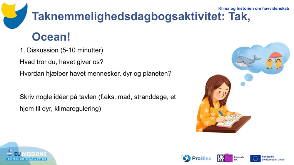 Taknemmelighedsdagbogsaktivitet: Tak, Ocean!