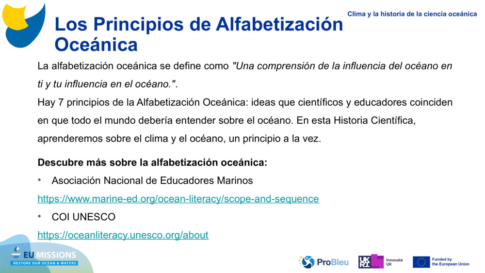 Los Principios de Alfabetización Oceánica