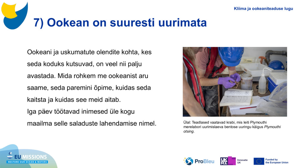 7) Ookean on suuresti uurimata