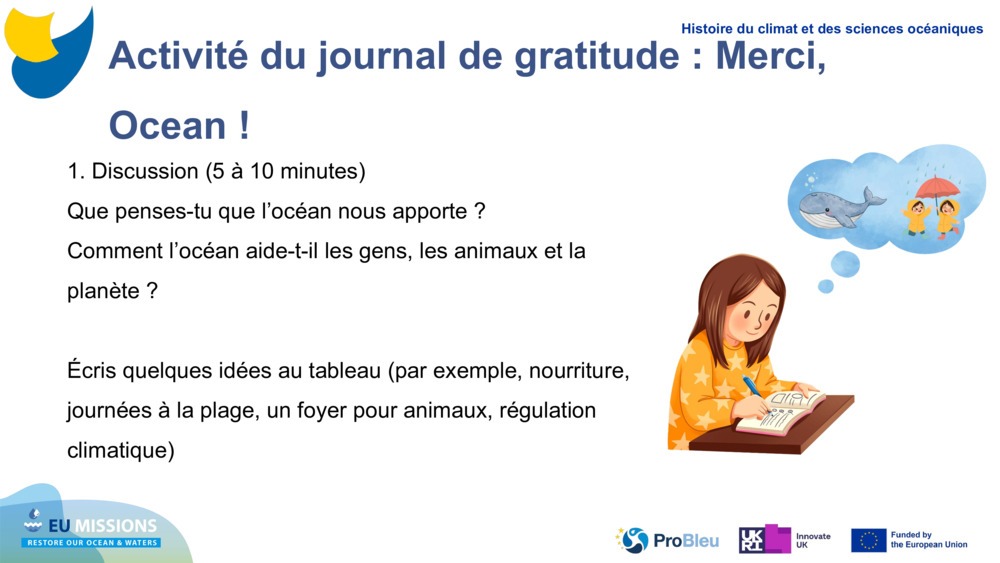 Activité du journal de gratitude : Merci, Ocean !