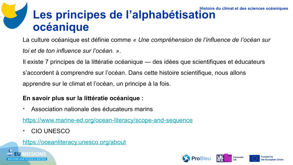 Les principes de l’alphabétisation océanique