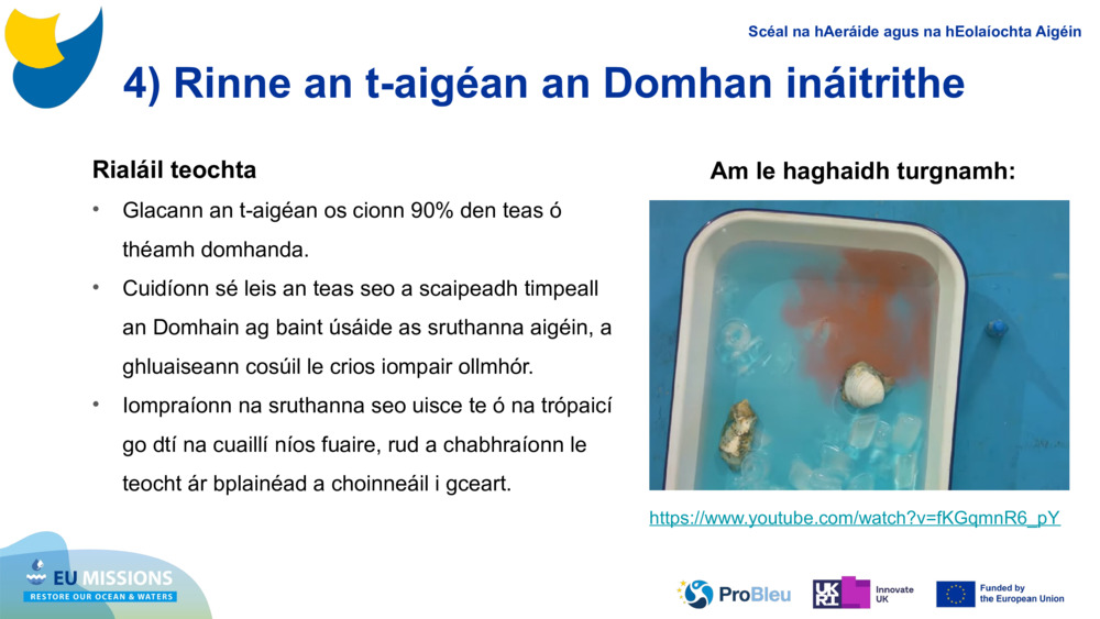 4) Rinne an t-aigéan an Domhan ináitrithe