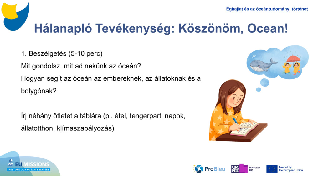 Hálanapló Tevékenység: Köszönöm, Ocean!