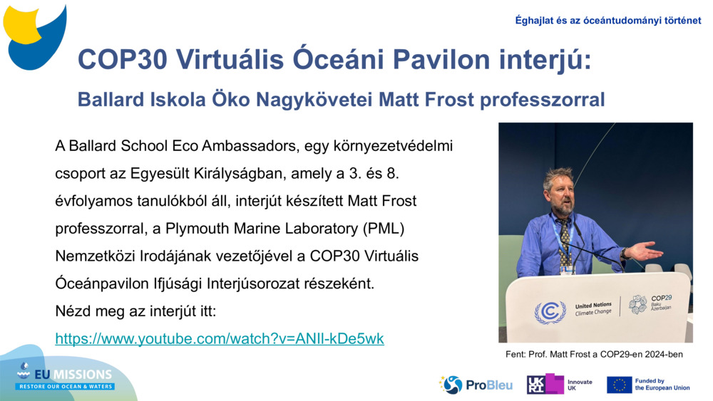 COP30 Virtuális Óceáni Pavilon interjú: 