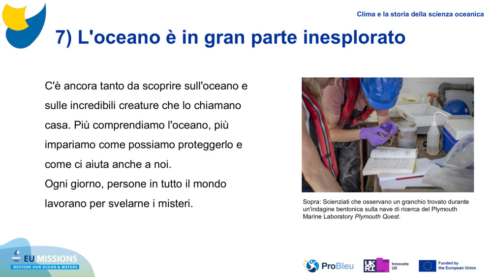 7) L'oceano è in gran parte inesplorato