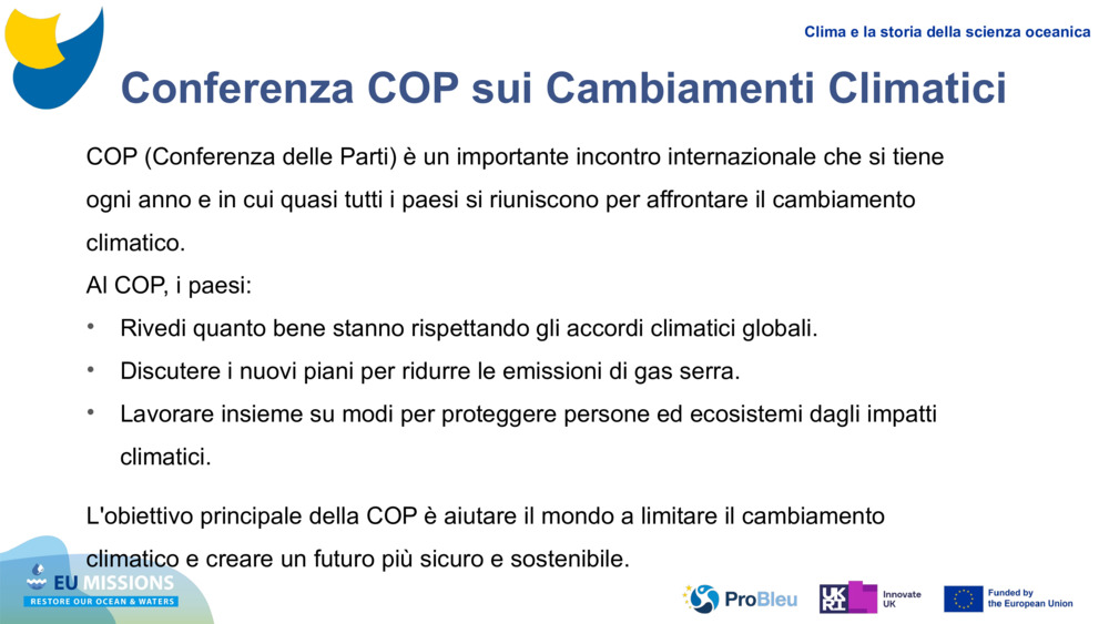 Conferenza COP sui Cambiamenti Climatici 