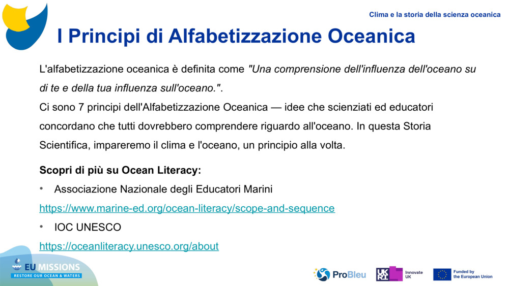 I Principi di Alfabetizzazione Oceanica