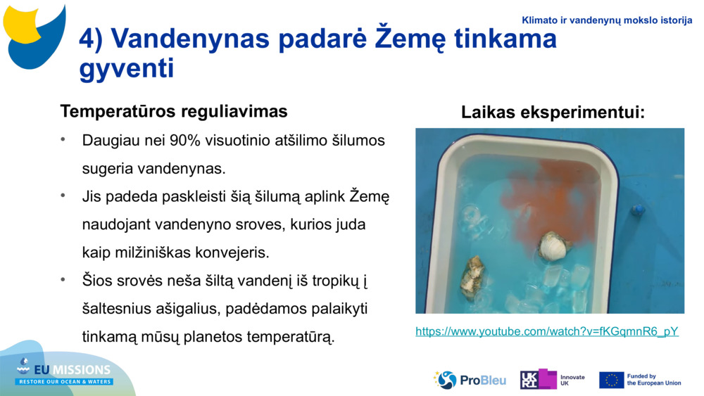 4) Vandenynas padarė Žemę tinkama gyventi