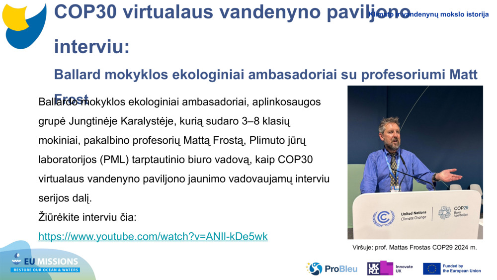COP30 virtualaus vandenyno paviljono interviu: 