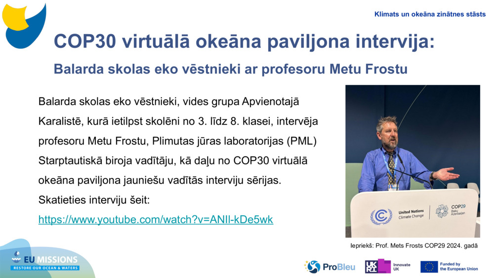 COP30 virtuālā okeāna paviljona intervija: 