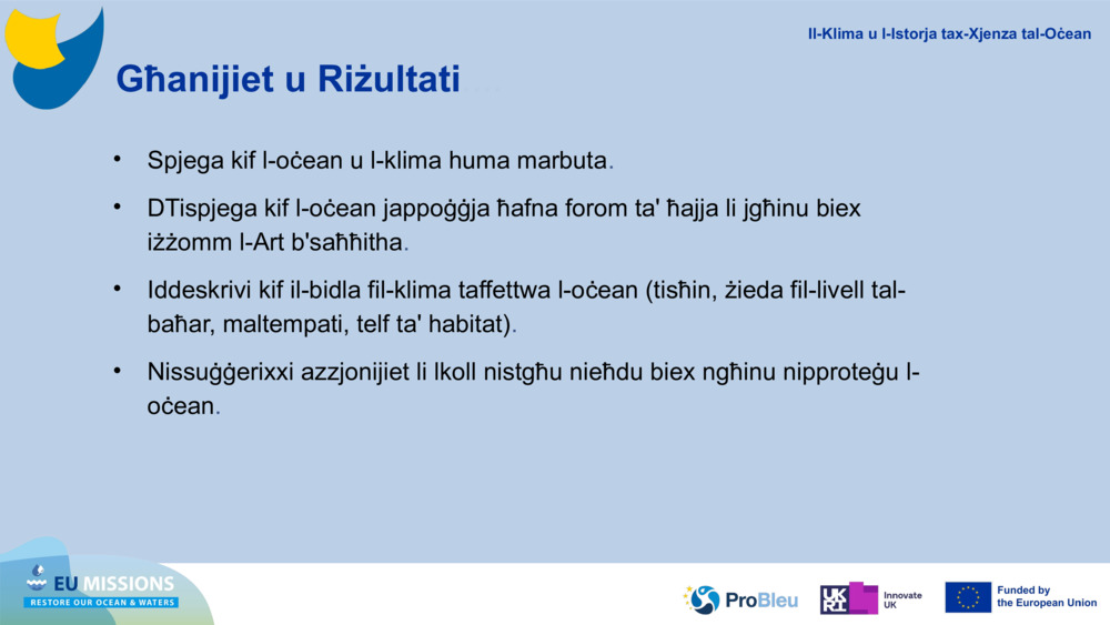 Għanijiet u Riżultati