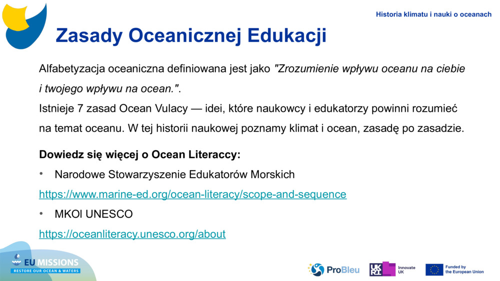 Zasady Oceanicznej Edukacji