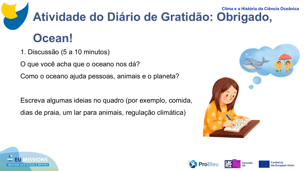 Atividade do Diário de Gratidão: Obrigado, Ocean!