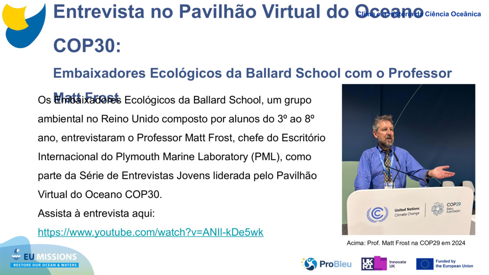 Entrevista no Pavilhão Virtual do Oceano COP30: 