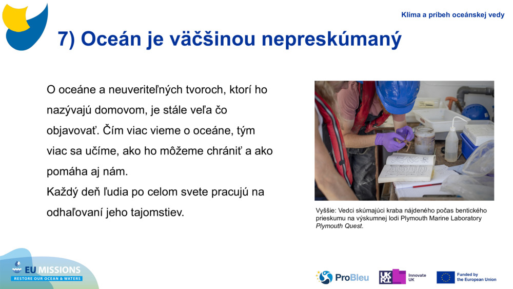 7) Oceán je väčšinou nepreskúmaný