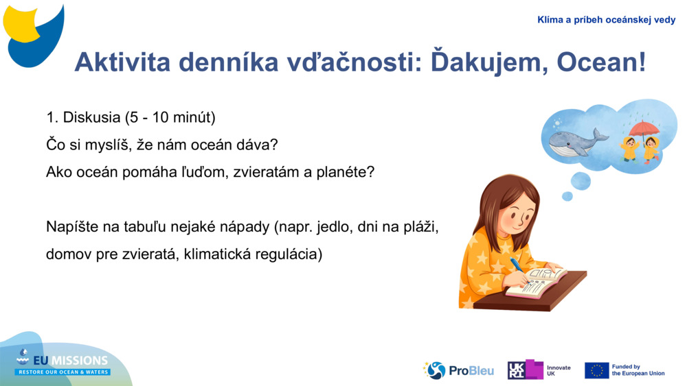 Aktivita denníka vďačnosti: Ďakujem, Ocean!