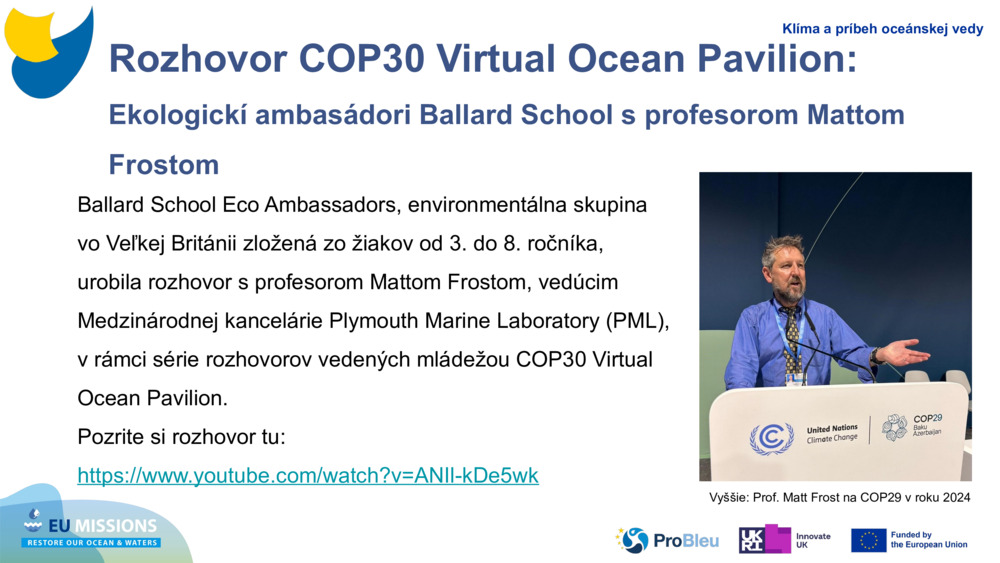 Rozhovor COP30 Virtual Ocean Pavilion: 