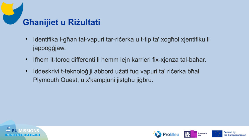 Għanijiet u Riżultati