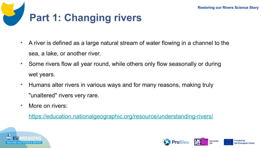 Part 1: Changing rivers