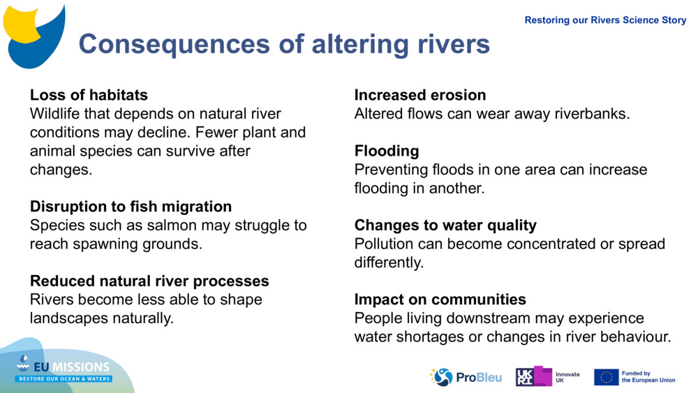 Consequences of altering rivers
